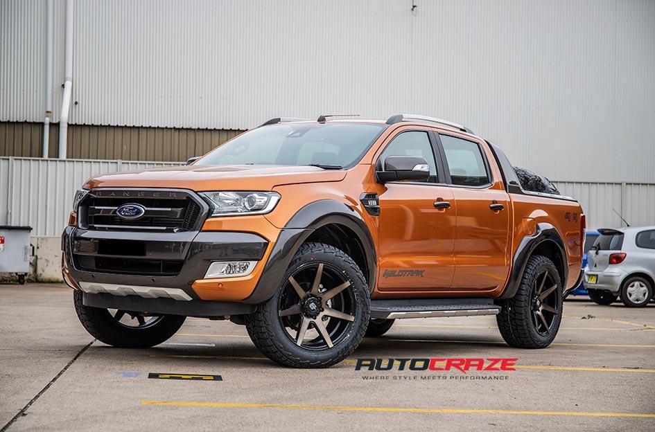 FORD RANGER AVALANCHE MACHINED FACE MATTE BLACK DARK TINT